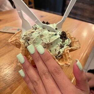 Mint Green Ice Cream with Waffle Cone Poster